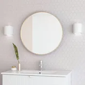 Specchio con cornice da parete tondo Kende dorato Ø 60 cm