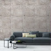 Carta da parati panoramica Blocchi di cemento colore grigio, 159 x 280 cm