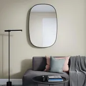 Specchio con cornice da parete INSPIRE ovale Bloom nero 50 x 80 cm