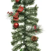 Ghirlanda natalizia con decoro rosso di colore verde L 180 cm