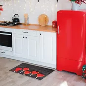 Tappeto Hollis Natale antiscivolo in pvc nero e rosso, 45x75 cm