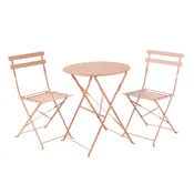 Set tavolo e sedie Flora NATERIAL in acciaio per 2 persone,  arancione