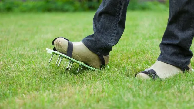 Arieggia il tuo prato semplicemente camminandoci sopra con gli spuntoni applicati alle tue scarpe! – foto Leroy Merlin