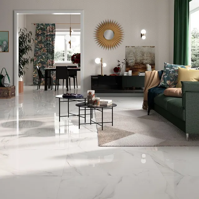 Grès porcellanato effetto marmo per una casa elegante, ma moderna – foto Leroy Merlin