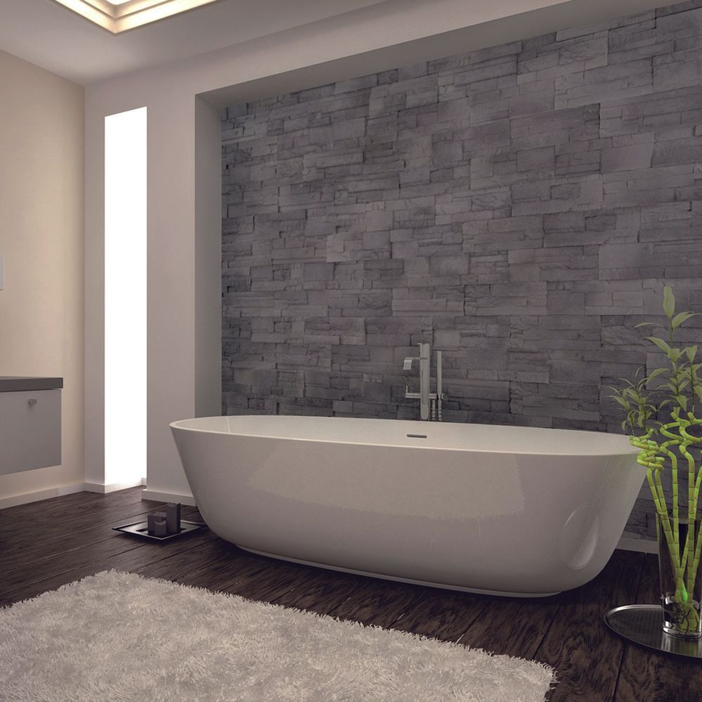 Rivestimento per doccia - Muro effetto marmo naturale grigio