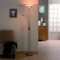 Lampada da terra con luce da lettura Eole nichel, in metallo, H180.0cm, G9 MAX230W +G9 MAX40W INSPIRE