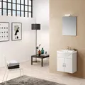 Mobile sottolavabo e lavabo con illuminazione Jolly bianco frassino L 56 x H 64 x P 43 cm