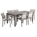 Set tavolo e sedie Odyssea NATERIAL in alluminio per 8 persone, marrone
