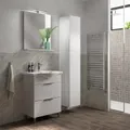Mobile sottolavabo, lavabo e specchio con illuminazione Jnka bianco opaco L 65 x H 75 x P 46 cm