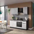 Cucina montata Dora con elettrodomestici e cappa Camino grigio L 195 cm