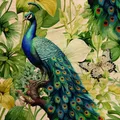 Decorazione da parete su mdf Jungle peacock , multicolore 29 x 29 cm