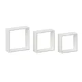 Mensola a muro Tris cubi SPACEO quadrato in legno L 30 x H 30 x P 10 cm bianco, 3 pezzi