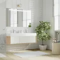 Mobile sottolavabo e lavabo Neo Frame marrone bianco L 135 x H 32 x P 48 cm 2 cassetti