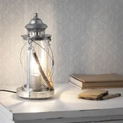 Lampada da tavolo industriale Lanterna grigio, in inox, EGLO