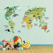 Sticker decorativo World map 47.5x48 cm multicolore