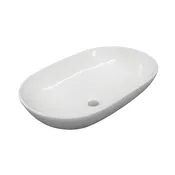 Lavabo Eolian d'appoggio ovale in ceramica L 58.5 x P 38 x H 18 cm bianco