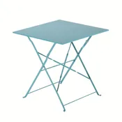 Tavolino da esterno FloraNATERIAL in acciaio blu per 2 persone 70x70cm
