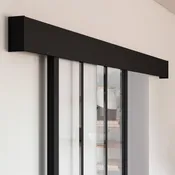 Binario Atelier nero per anta in legno e metallo, L 1.86 m