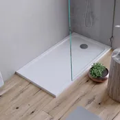 Piatto doccia SENSEA resina sintetica e polvere di marmo Easy 70 x 120 cm bianco