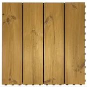 Piastrelle ad incastro ONEK Thermowood in legno pino scandinavo 60 x 60 cm Sp 25 mm,  pino naturale
