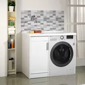Mobile lavanderia con lavabo incluso ADA bianco ottico L 108 x P 60 x H 65 cm