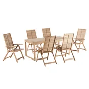 Set tavolo e sedie Solaris NATERIAL in legno per 6 persone, marrone