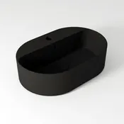 Lavabo d'appoggio ovale in ceramica L 60 x H 17 cm nero