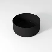 Lavabo d'appoggio tondo in ceramica L 40 x H 17 cm nero