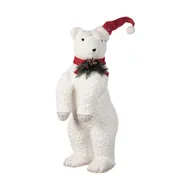 Figura natalizia bianco orso polare in poliestere H 78 cm