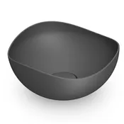 Lavabo Ohtake d'appoggio irregolare in ceramica L 37.5 x H 8.7 cm nero