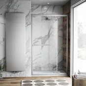 Porta doccia Namara 150 cm, H 195 cm in vetro, spessore 8 mm trasparente cromato