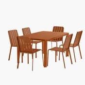 Set tavolo e sedie Idaho NATERIAL in alluminio per 6 persone,  arancione