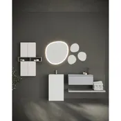 Specchio con illuminazione integrata bagno asimmetrico SPECCHIERE L 82 x H 72 x P 2.9 cm grigio / argento