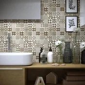 Mosaico pietra Cementine Sabbia beige, 14 pezzi