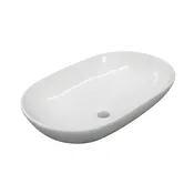 Lavabo da appoggio Eolian d'appoggio ovale in ceramica L 58.5 x P 38 x H 18 cm bianco