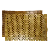 Tappeto bagno rettangolare Domino in bambù marrone 80 x 50 cm
