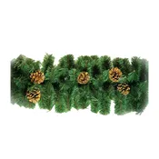 Ghirlanda natalizia con pigne verde L 275 cm