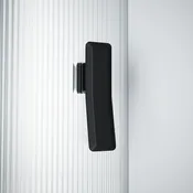 Porta doccia 1 anta fissa + 1 anta scorrevole Neo  120 cm, H 200 cm in vetro, spessore 8 mm strutturato nero