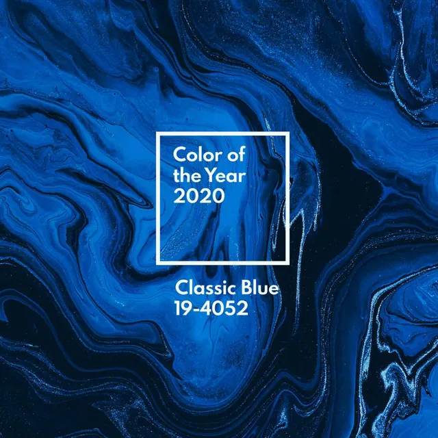 Un soggiorno Classic Blue, colore Pantone 2020