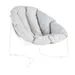 Poltrona da giardino con cuscino Cocoon NATERIAL con braccioli in acciaio, seduta in textilene bianco