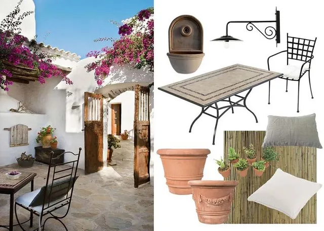 Realizza il tuo giardino in stile mediterraneo con vasi di terracotta e arredi in metallo – homedecorideas e Leroy Merlin