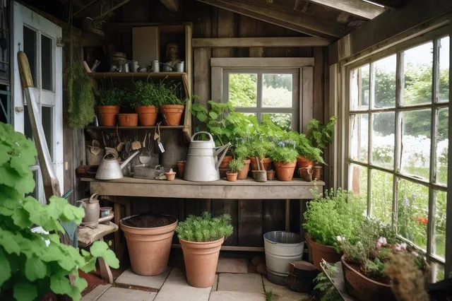 Nella casetta degli attrezzi potrai dedicare un angolo alla cura e al ricovero delle tue piante, dove potrai eseguire semine, rinvasi e tanti altri esperimenti di giardinaggio!