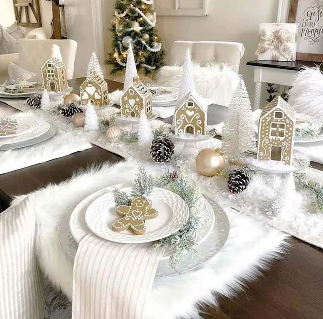Tavolo bianco Natale