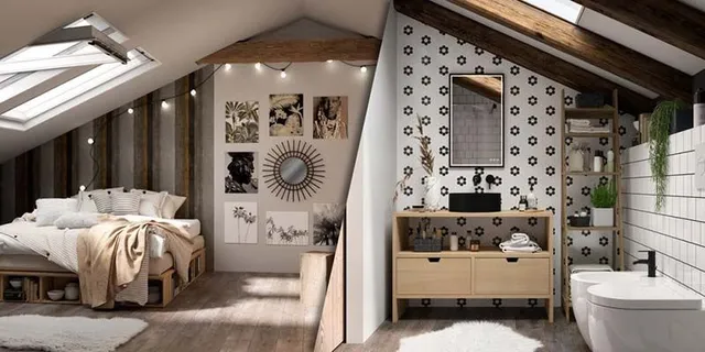 Camera da letto in mansarda in stile boho - Leroy Merlin