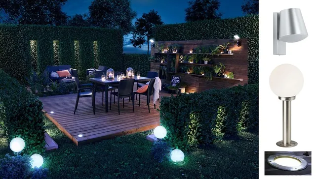 Idee per illuminare il giardino  con lampioncini a sfera - Leroy Merlin