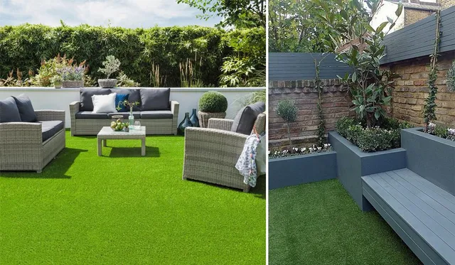 Ispirazione di cortili realizzati usando l'erba artificiale - Leroy Merlin e Pinterest