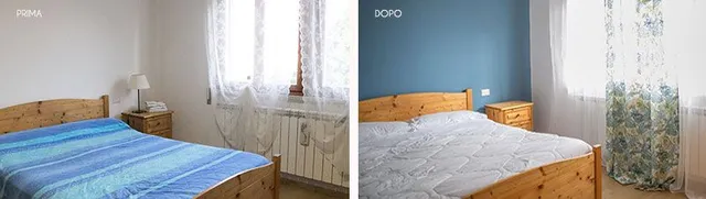 La camera prima e dopo