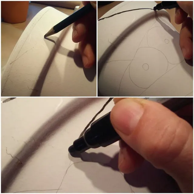 Step 2: disegnare, prima a matita e poi col pennarello - foto dell'autrice