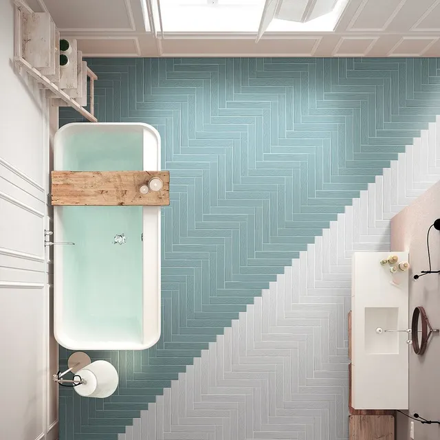 Le piastrelle color carta da zucchero stanno bene in bagno e in cucina - Idea Leroy Merlin