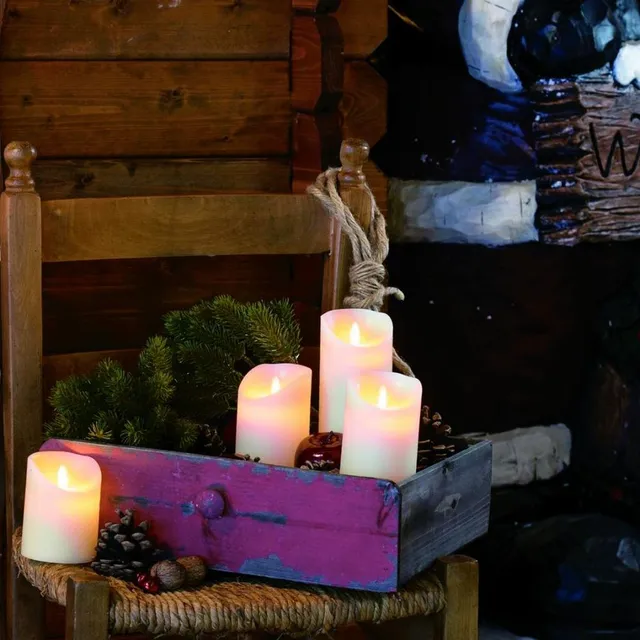 Decorazione con candele bianche ed elementi naturali in cassetto shabby - Leroy Merlin